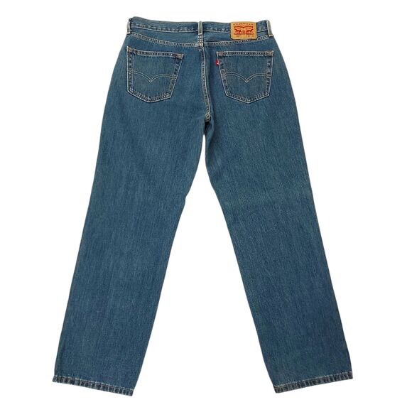 Levi's Jeans Mens 35x31 Blue Straight Leg 100% Cotton 550 Durable Denim Work - Picture 5 of 12